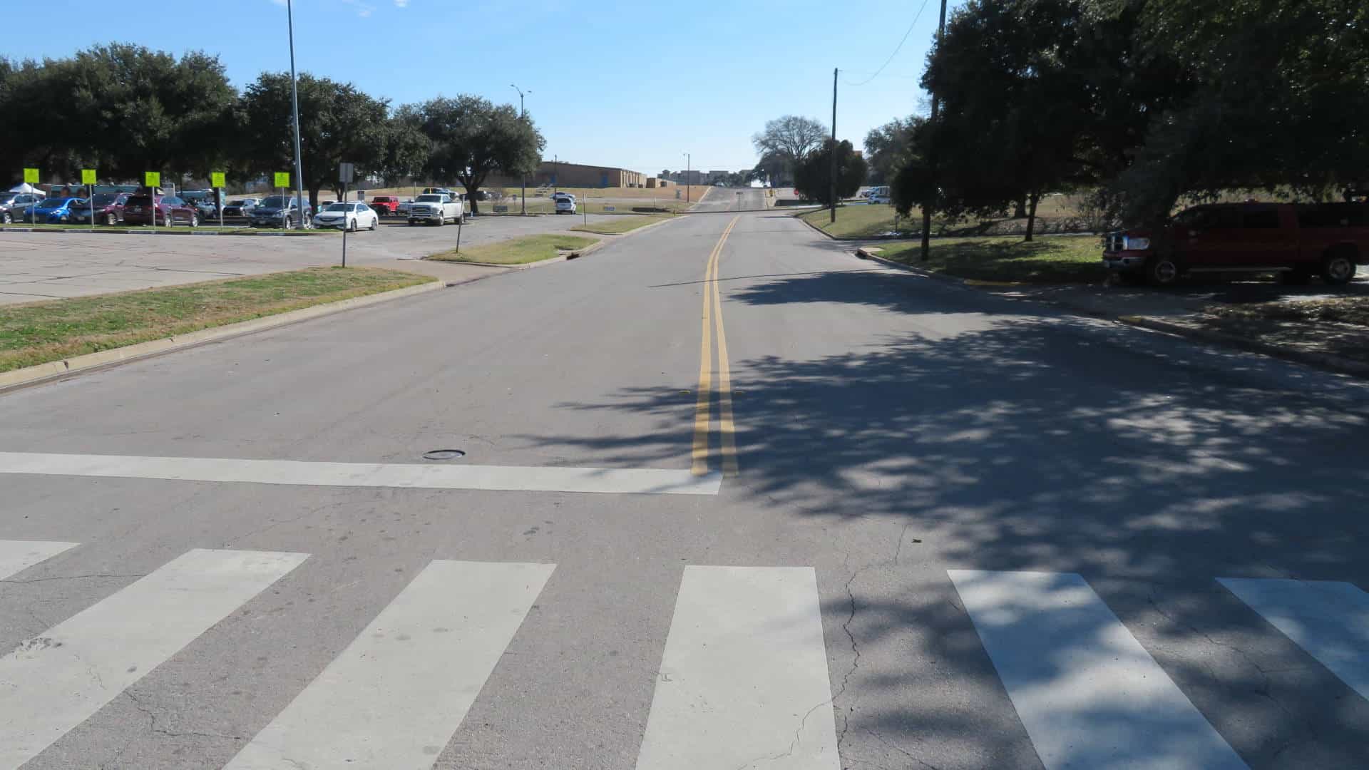 Road After PressurePave With painted crosswalk in 2021