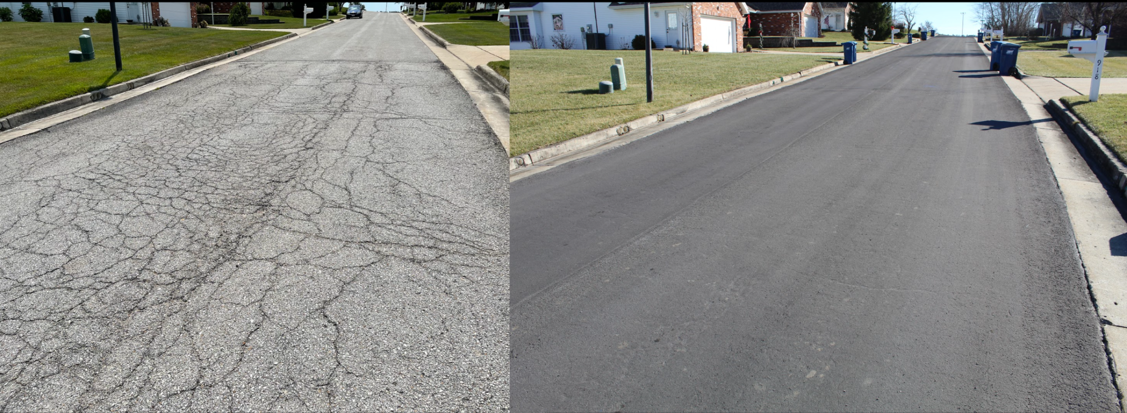 Before PressurePave (LEFT), After 1 year of PressurePave (RIGHT)